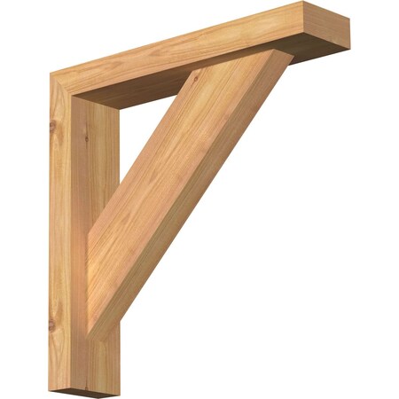 Ekena Millwork Traditional Block Smooth Bracket w/ Offset Brace, Western Red Cedar, 3 1/2"W x 16"D x 16"H BKT0402X16X16TRA05SWR